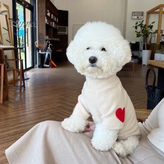 Pet Pullover Fashionable Love Pattern Dog Shirt Comfortable Warm Cat Two-Legged Clothing Pet