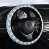 2023 New Style Breathable Fabric Steering Wheel Cover with Flower Pattern and Elastic Band Shoulder Cover