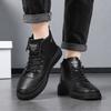 Spring New Casual Flats Shoes for Men Fashion Comfortable Soft Leather Mid-top Sneakers Male Boots Side Zipper Plate Shoes Tenis