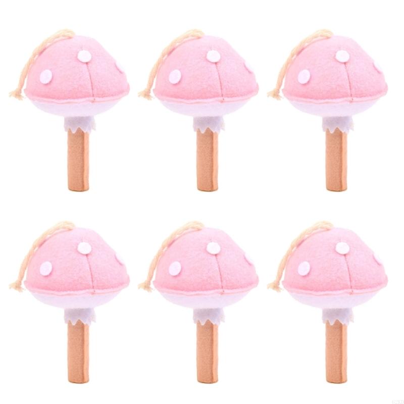 62KD Needle Felted Mushroom for Unique Bag Charm and Keychains 6Pack