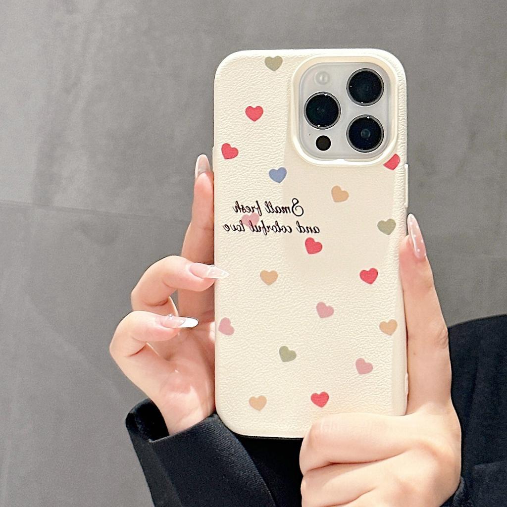 Leather Pattern Polka Dot Love Flower for Apple 16promax Mobile Phone Case for IPhone15pro/14/13