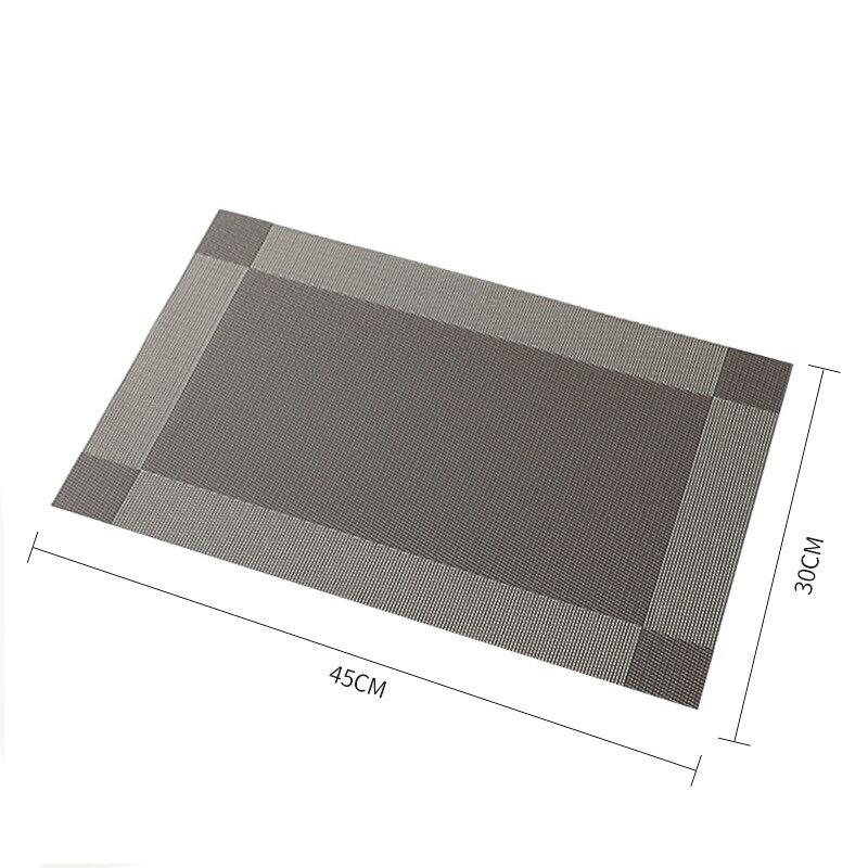 2/4/6 шт., прямоугольные подставки для столовых приборов, моющиеся, прочные, из ПВХ, обеденный стол, плетеные коврики, рамка, Teslin, диск, чаша, подставка, нескользящая подкладка