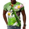 Ladybug Drop Beautiful Background New Men's And Women's T-Shirts 3D Print HD Pattern Hip Hop Round Neck Tees Short Sleeve Tops