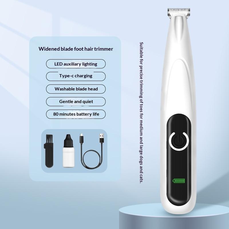 Cat Foot Shaving Hair Dogs Foot Shaving Hair Rechargeable LED Light Waterproof Hair Shaving Foot Shaving Hair Pet Electric Clipper Electric Clipper