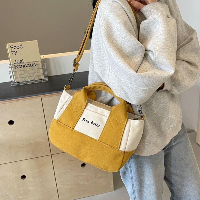 Японская холщовая сумка Harajuku Hand Carry Niche Simple Casual Shoulder Bag Большая вместимость женская сумка