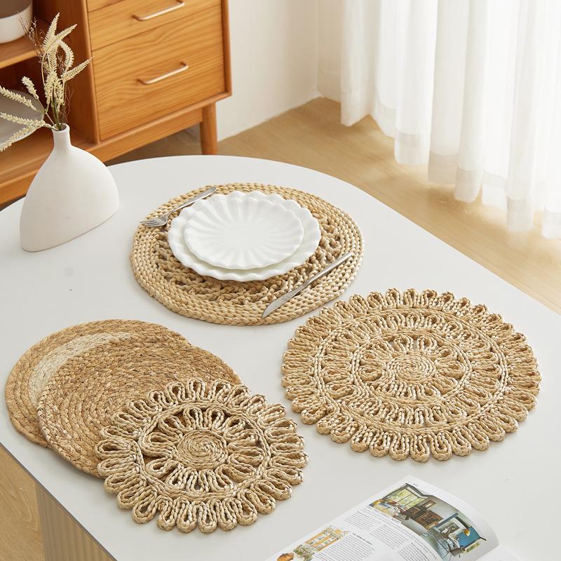 Special for natural color heat insulation mats, environmentally friendly jute placemats, corn husk bowl mats, pot mats, table mats, tableware