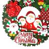 Festive Atmosphere Decorations Christmas 3D Wreath Pendant with Hanging Rope, Cartoon Garland Ornaments, Holiday Lightweight Paper for Party Home And