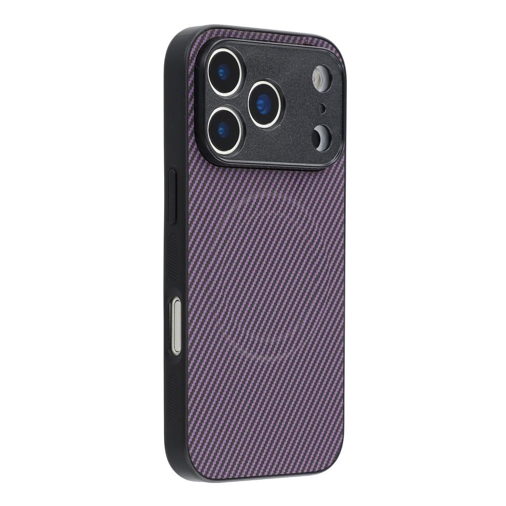 For iPhone 17 Pro Magnetic Case Carbon Fiber Texture TPU PC Phone Back Cover