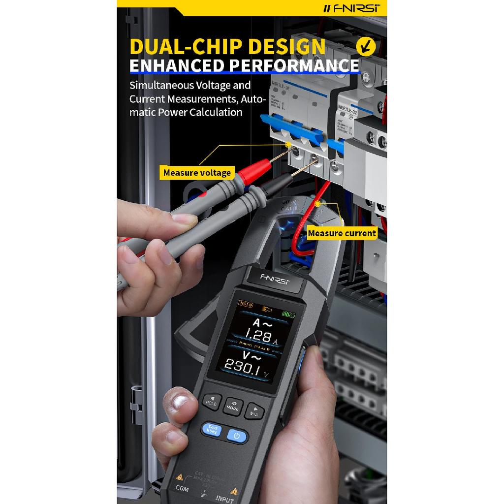 FNIRSI DMC-100 10000 Counts DC AC Current USB rechargeable Clamp Meter Digital Multimeter 600A Amperimetric Clamp NCV Meter Tool