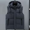 Plus Size L-8XL Oversize Warm Sleeveless Vest Men Outerwears Fashion Thick Winter Men's Jacket Hooded