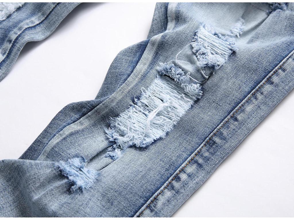 Европейские мужские джинсы с вышивкой «Синяя кобра» облегающего кроя