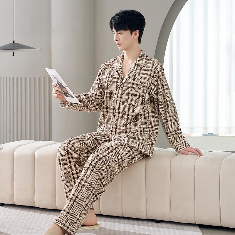 Autumn 2025 Plaid Fleece Couple Pajamas: Long Sleeve & Pants Set