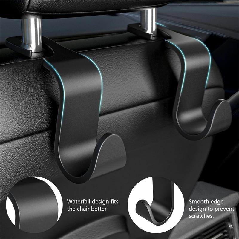 Крючок для спинки сиденья автомобиля, крючок для подголовника автомобиля, автомобильные аксессуары для салона автомобиля, черный пластиковый крючок