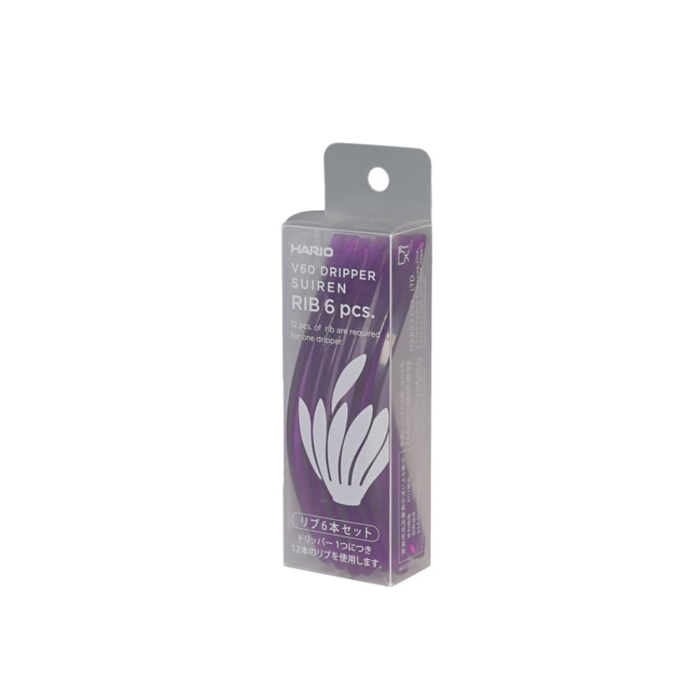 Hario Набор из 6 шт. SUIREN Rib Purple для 1–4 чашек кофе, ручная капельница со спиралью RIB-6-TPU