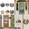 Wooden Welcome Sign Middle Eastern Door Sign Wall Hanging Decoration for Front Door Mantel Wall Moon Festival Decoration