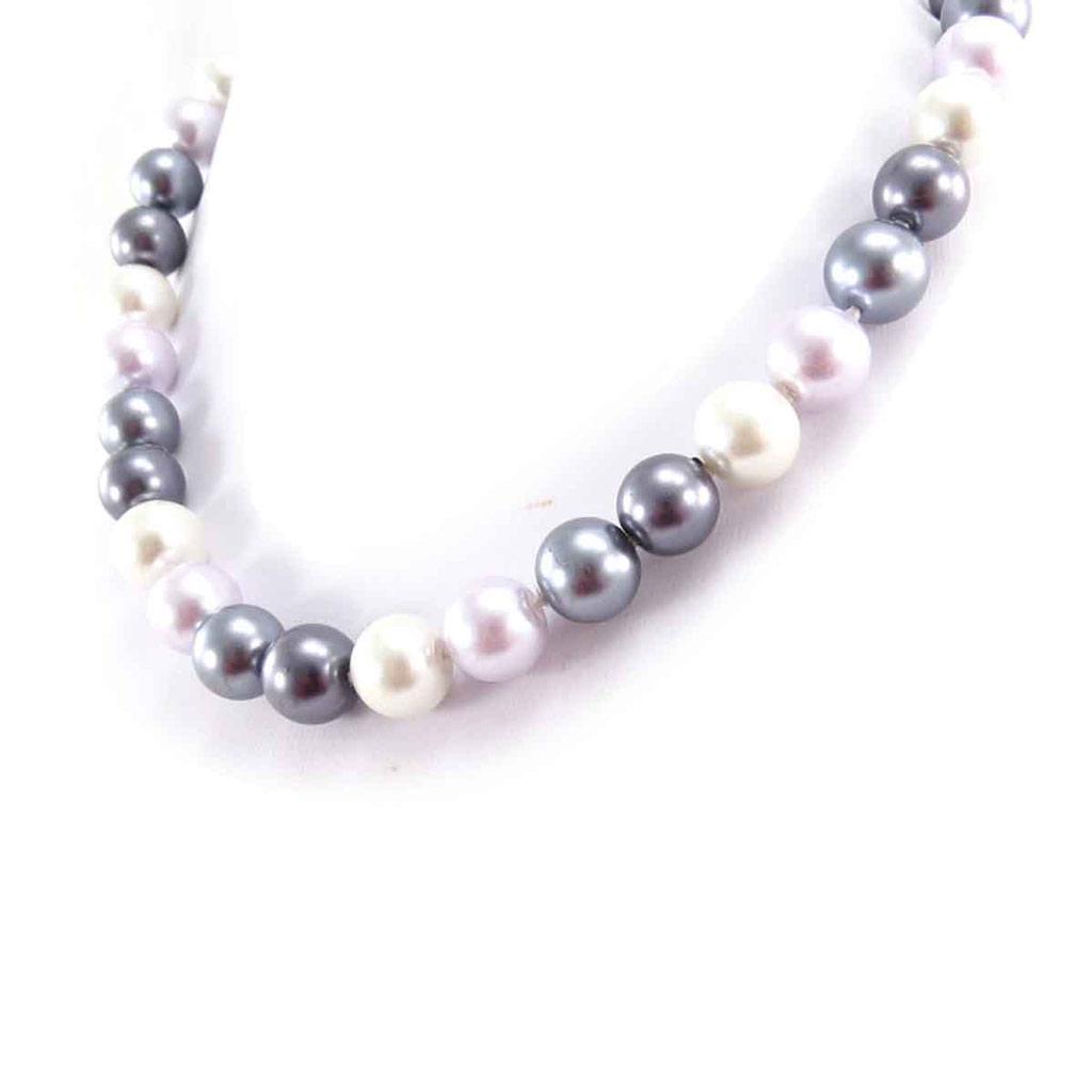Les Trésors De Lily [J8099] - Колье Perla цвета слоновой кости сиренево-серого цвета (12 мм)