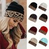 Leopard Print Winter Knit Hat, Windproof Hip Hops Casual Fashion Warm Beanie Hat, Elastic Portable Winter Hat