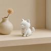 Милый 3D-печатный кот-украшение, Мини-фигурка кота матового белого цвета с галстуком-бабочкой, Настольное украшение для дома, офиса, автомобиля, Маленький подарок для любителей кошек