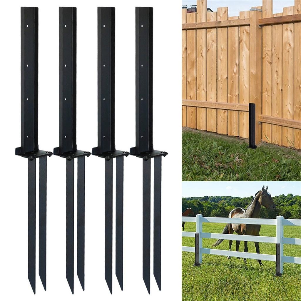 Heavy-Duty Fence Anchor Kit – Post Fixator & Ground Nails for Garden Fence Maintenance,  Ground Support Hardware