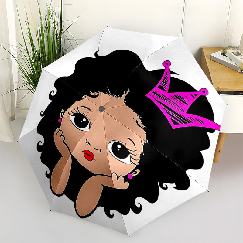 Princess Crown Outdoor Umbrella - Automatic Opening & Closing, Foldable Design, 8-Rib Iron Frame, Perfect for Fans and Travelers, Ideal Gift