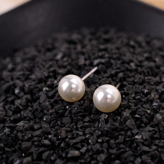 Серьги Простые и удобные женские круглые серьги-гвоздики из искусственного жемчуга