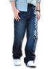 (Make 2 Be) Men's Denim Straight Jeans, Relaxed Wide Leg Jeans, Available In a Wide Range of Sizes, Sizes 27-48, MF64 (33.Blue (Red Stitching)_44)