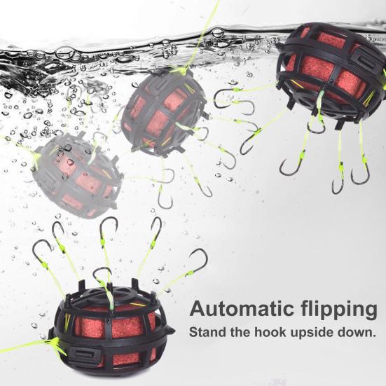 Рыболовный крючок с кормушкой, перевернутый, плавающий дизайн на 360 градусов, полное покрытие при поклевке