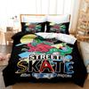 3D комплект постельного белья для скейтборда, роскошный пододеяльник с HD-печатью, 2/3, комната для мальчиков, DE135 * 200, домашний мягкий и легко чистящийся комплект домашней одежды на молнии