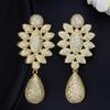 E0216 Long Water Drop Earrings, Full Of Zircon, High-End Earrings With Temperament