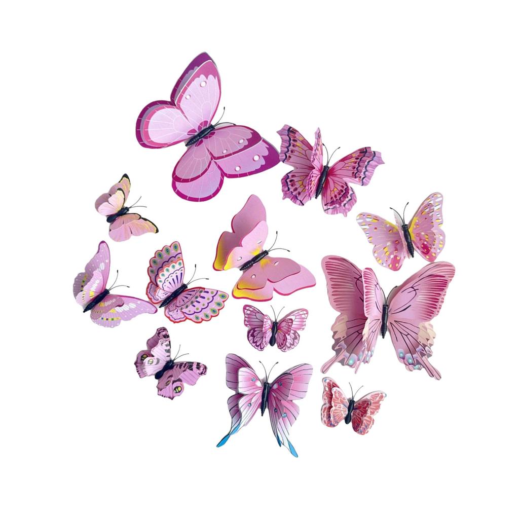 Pack of 24 Colorful Butterfly Cake Topper Accessories Cake Decoration Cake Insert for Birthday Party Decors