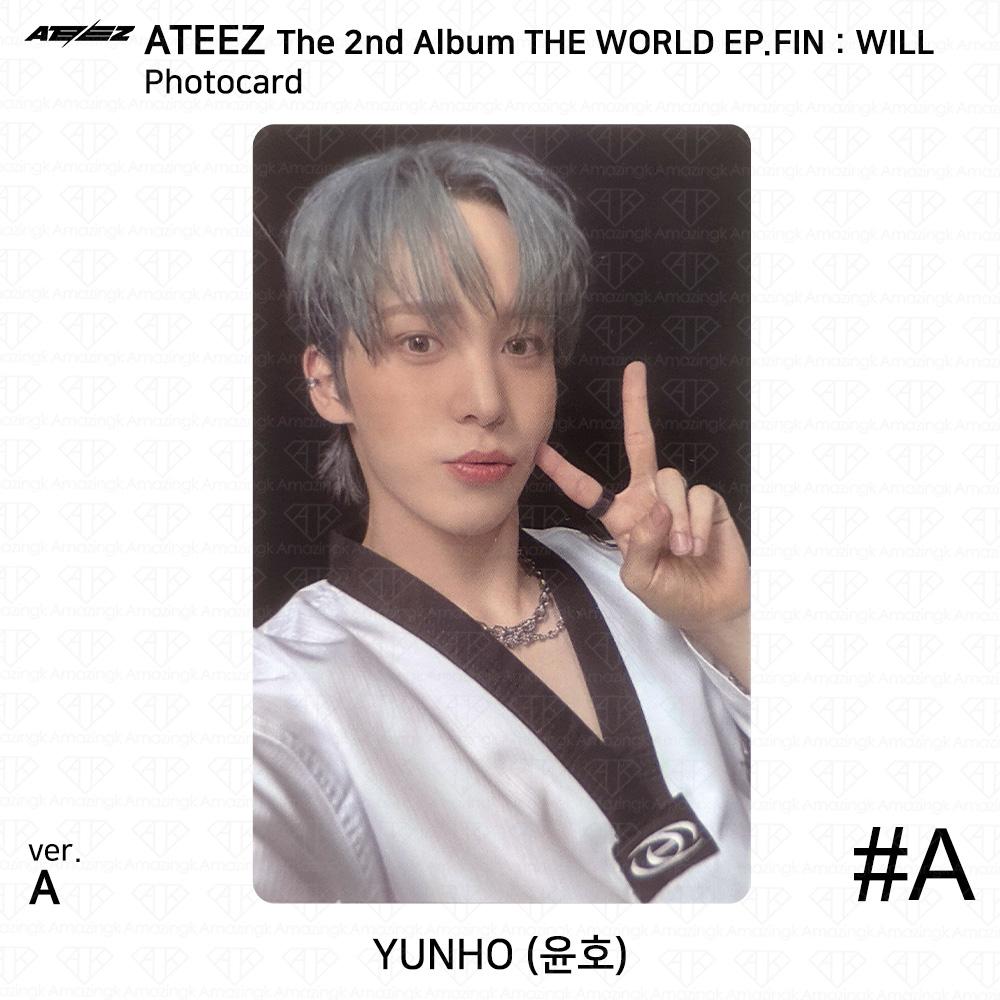ATEEZ 2-й альбом WORLD EP.FIN WILL, наклейка на фотокарту, версия A. КПОП К-ПОП
