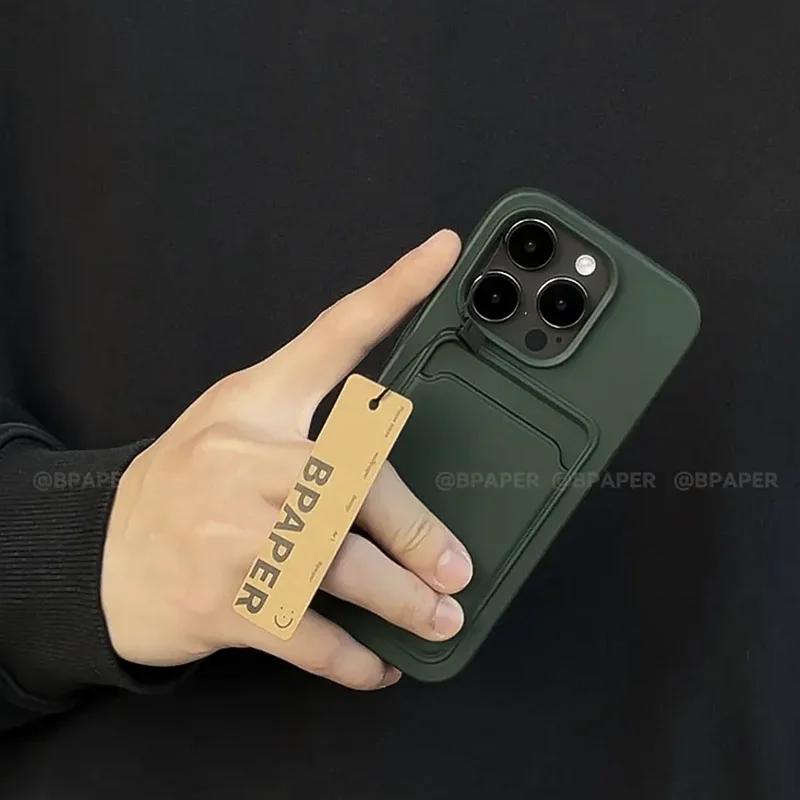 Роскошный карман-держатель для карт, чехол-карман для iPhone 17 16 15 14 13 12 11 Pro Max XS XR X 8 7 Plus, мягкий силиконовый противоударный чехол