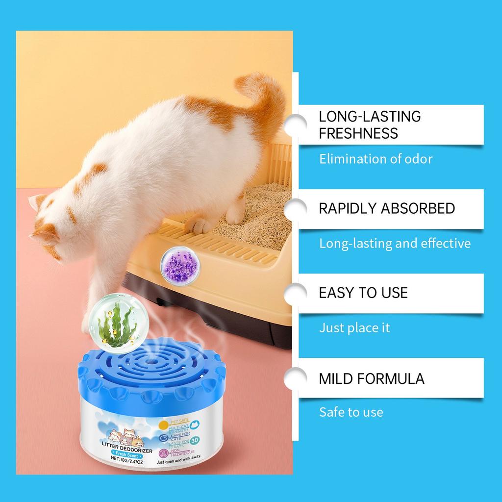 Cat Litter Deodorant Fresh Scent Canned Cat Litter Deodorant Gel Cat Litter Box Pet Freshener,70g