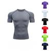 Men's New Fitness Short Sleeve Tight Abdominal Tinting Sports Body Shaping Breathable Quick-drying Muscle Training Short Sleeve