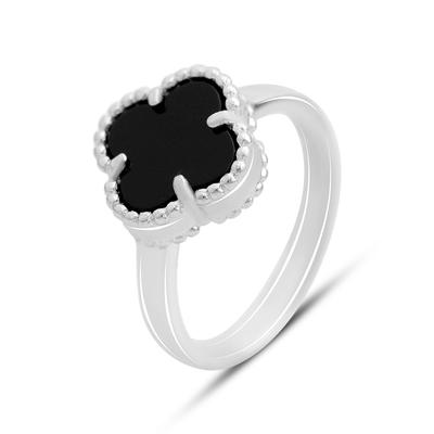 Серебряное кольцо с натуральным ониксом, вес изделия 3,69 гр (60001897)