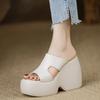 Ladies Shoes High Quality Open Toe Women's Slippers Summer Simple Solid Outdoor Casual Platform Wedge Slippers Zapatos De Mujer