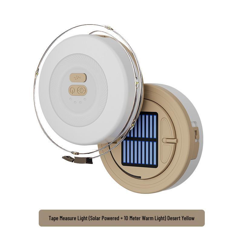 Retractable Solar String Lights for Outdoor Camping, Canopy Ambiance, Long Battery Life, Includes Measuring Tape