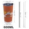 Little My Snufkin Tumbler Mug Coffee Cup Convenience Store Cup Insulated Water Bottle for Direct Drinking, Stainless Steel with Lid, Portable Straw,