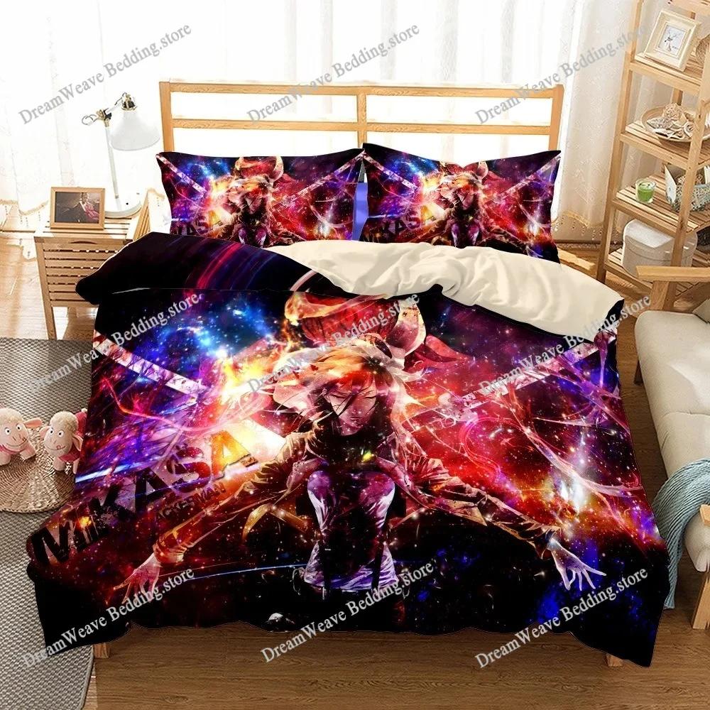 A-Attack O-On T-Titans Duvet Cover Anime Cartoon Bedding Set Boys Girls Bedroom Decoration Kids Gift Single Double Size Luxury Gift