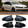 Крышка зеркала заднего вида для Volkswagen для VW Polo Mk6 AW GTI 2018-OX Horn, автомобильные колпаки, отделка корпуса, внешний вид из углеродного волокна