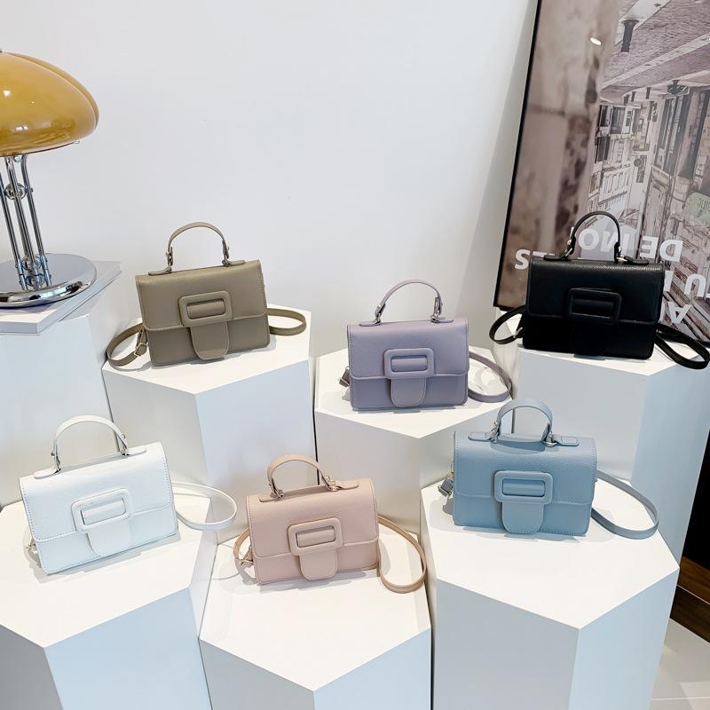 Simple Trend Spring New Solid Color Casual and Fashionable Women's One Shoulder Crossbody Handheld Small Square Bag