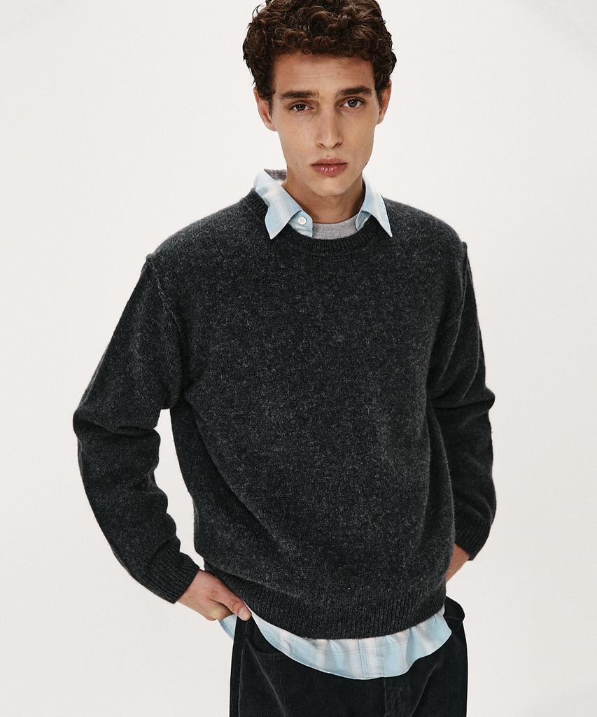 SHIRTER Shaggy Dog Reverse Seam Knit (Charcoal)