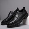Mens Oxfords Shoes Lace Up Breathable Leather Shoes Black Soft Leather Soft Bottom Spring Autumn Man Men's Business Formal Shoes