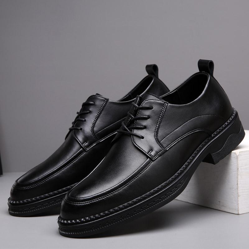 Мужские оксфорды на шнуровке, дышащие кожаные туфли, черные, из мягкой кожи, с мягкой подошвой, весна-осень, мужские деловые туфли для мужчин