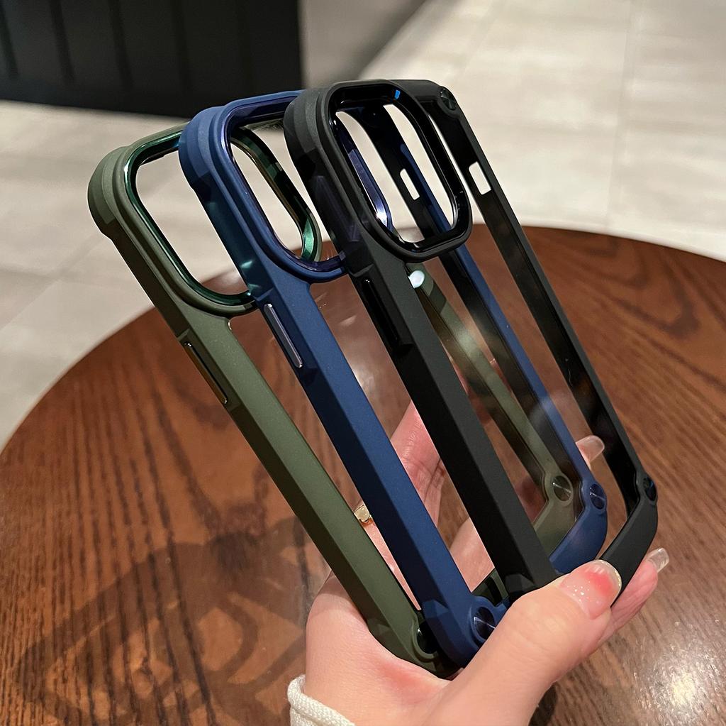 Противоударный защитный чехол-бампер для iPhone 15 14 13 12 11 Pro Max XS XR X 7 8 Plus SE2, мягкая рамка из ТПУ, гибридный прозрачный сверхпрочный чехол