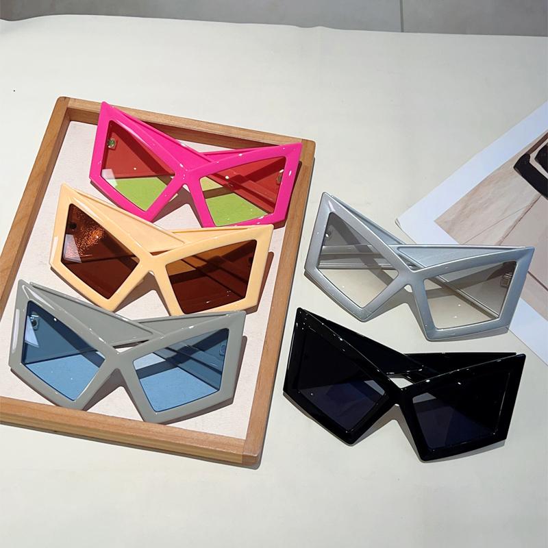 Большие солнцезащитные очки «кошачий глаз» женские новая мода многоцветные хип-хоп солнцезащитные очки трендовый дизайн бренда пляжные отпускные очки