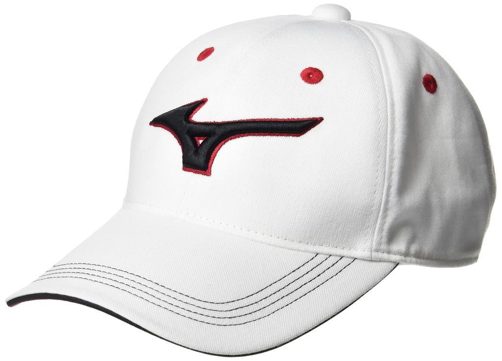 Mizuno Basic Cotton Twill Golf Cap Size Men's (52MW1A05), White/Black, 56-60cm