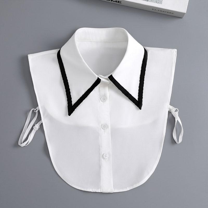 New Fake Victorian Stand Up Collar White Black Lace Collars Detachable For Women Blouse Lapel Shirt False Collar Woman
