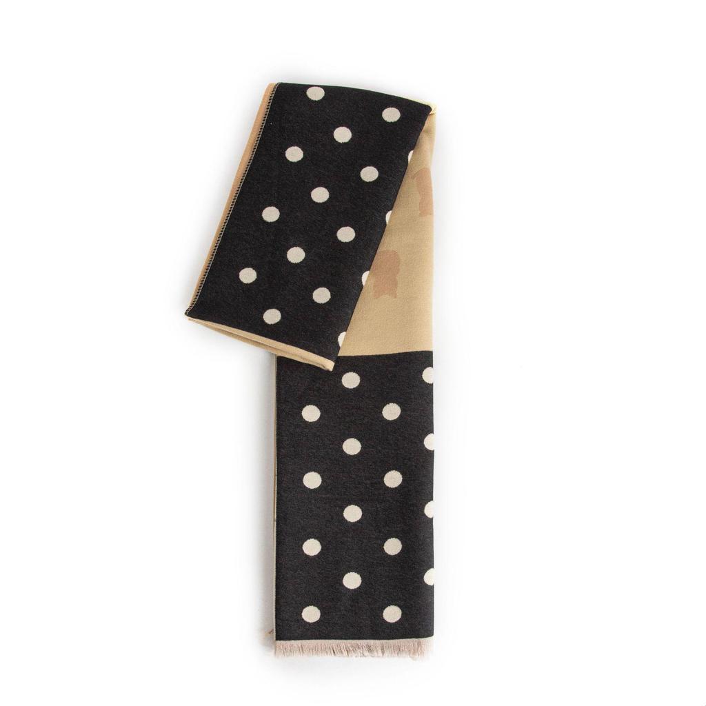 2024 Women's Polka Dot Plaid Scarf Shawl: Thickened Winter Dual-Use Neck Warmer, Age-Reducing, Versatile.