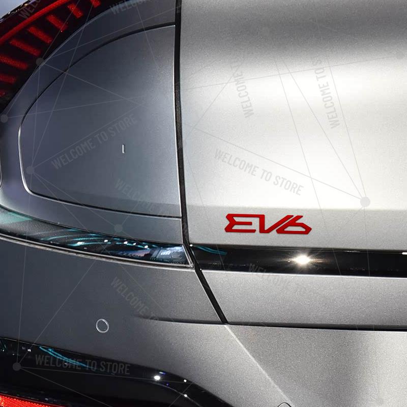 AANA1 Car Styling For KIA EV6 GT-Line EV Electric Logo Metal 3D Letter Rear Trunk Decals Emblem Badge Glossy Black Decor Accessories
